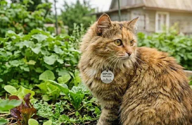 Кошка на даче